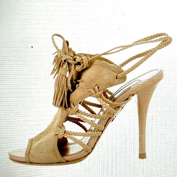 AQUAZZURA Suede Tassel Heels - Picture 2 of 4